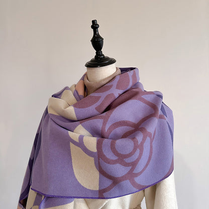 Soft Geometric Floral Scarf for Women