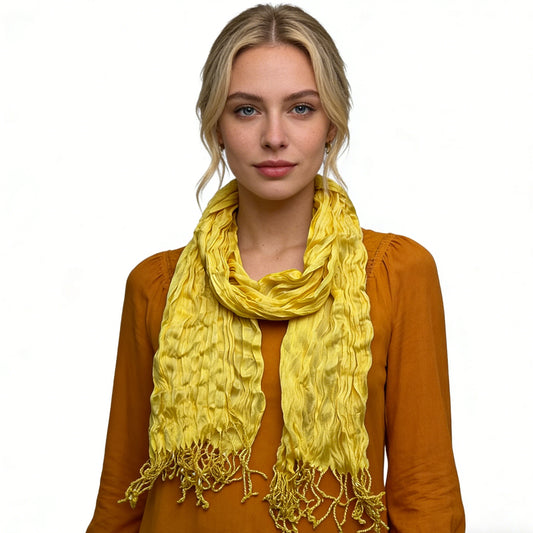 Solara Crinkle Shawl Scarf | Premium Fiber Blend | Versatile Wrap