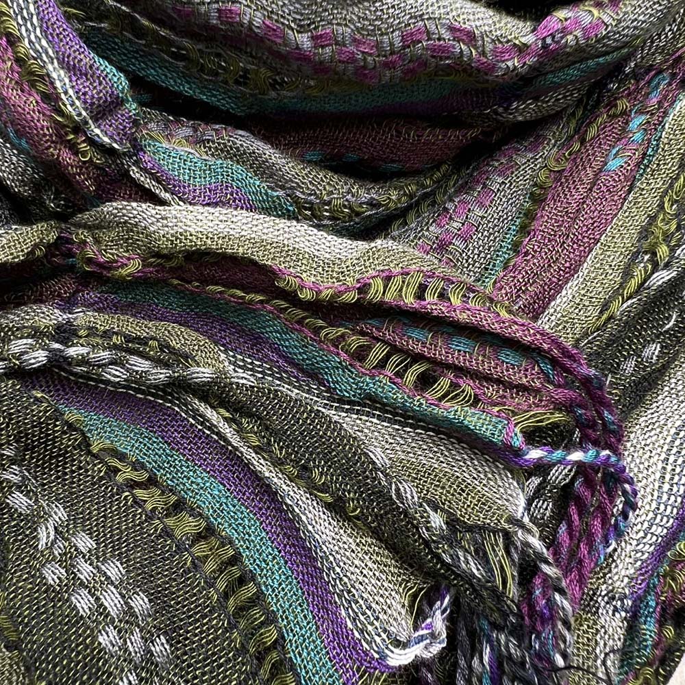 The Moss Jacquard Crinkle Weave Utility Scarf