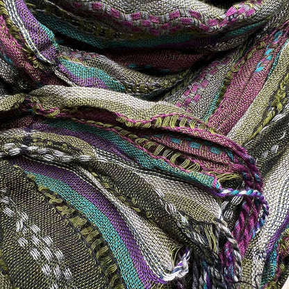 The Moss Jacquard Crinkle Weave Utility Scarf
