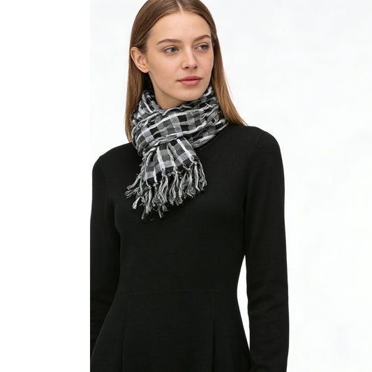 Aura Square Scarf in Minimalist Grey Leopard