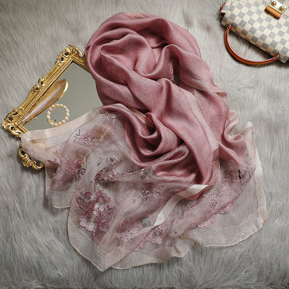 Premium Artisan Embroidered Silk & Wool Scarf