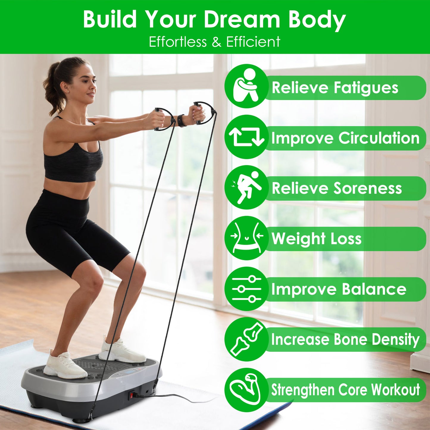 Full Body Workout Vibration Platform with Resistance Bands