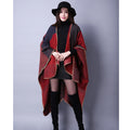 Women's Oversized Plaid Floral Patterned Shawl