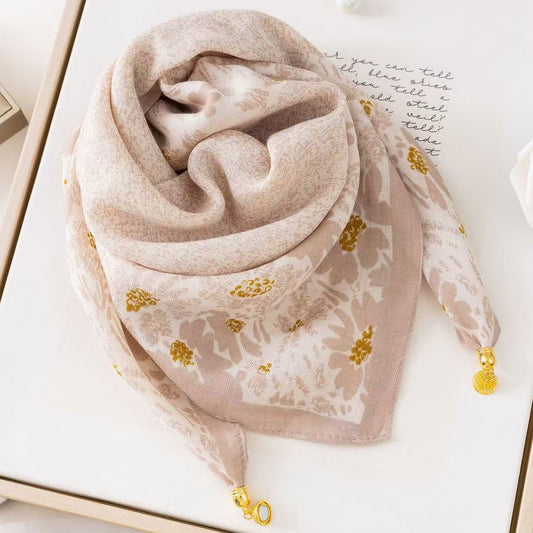 The Magnetic Clasp Square Scarf | Premium Fiber Blend