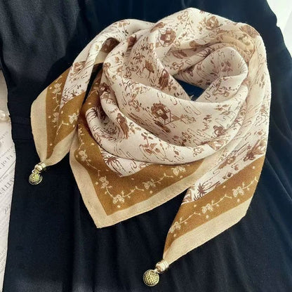 The Magnetic Clasp Square Scarf | Premium Fiber Blend