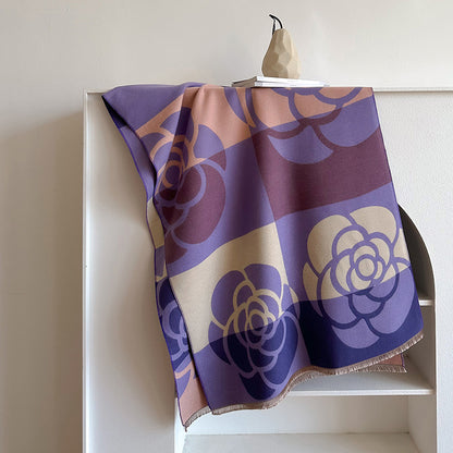 Soft Geometric Floral Scarf for Women