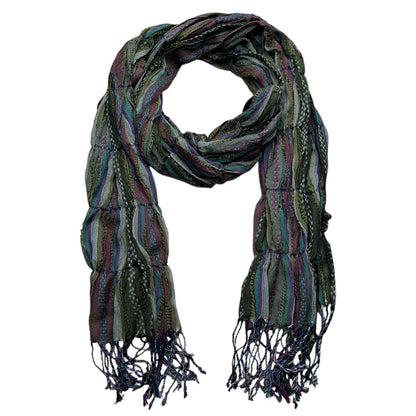 The Moss Jacquard Crinkle Weave Utility Scarf