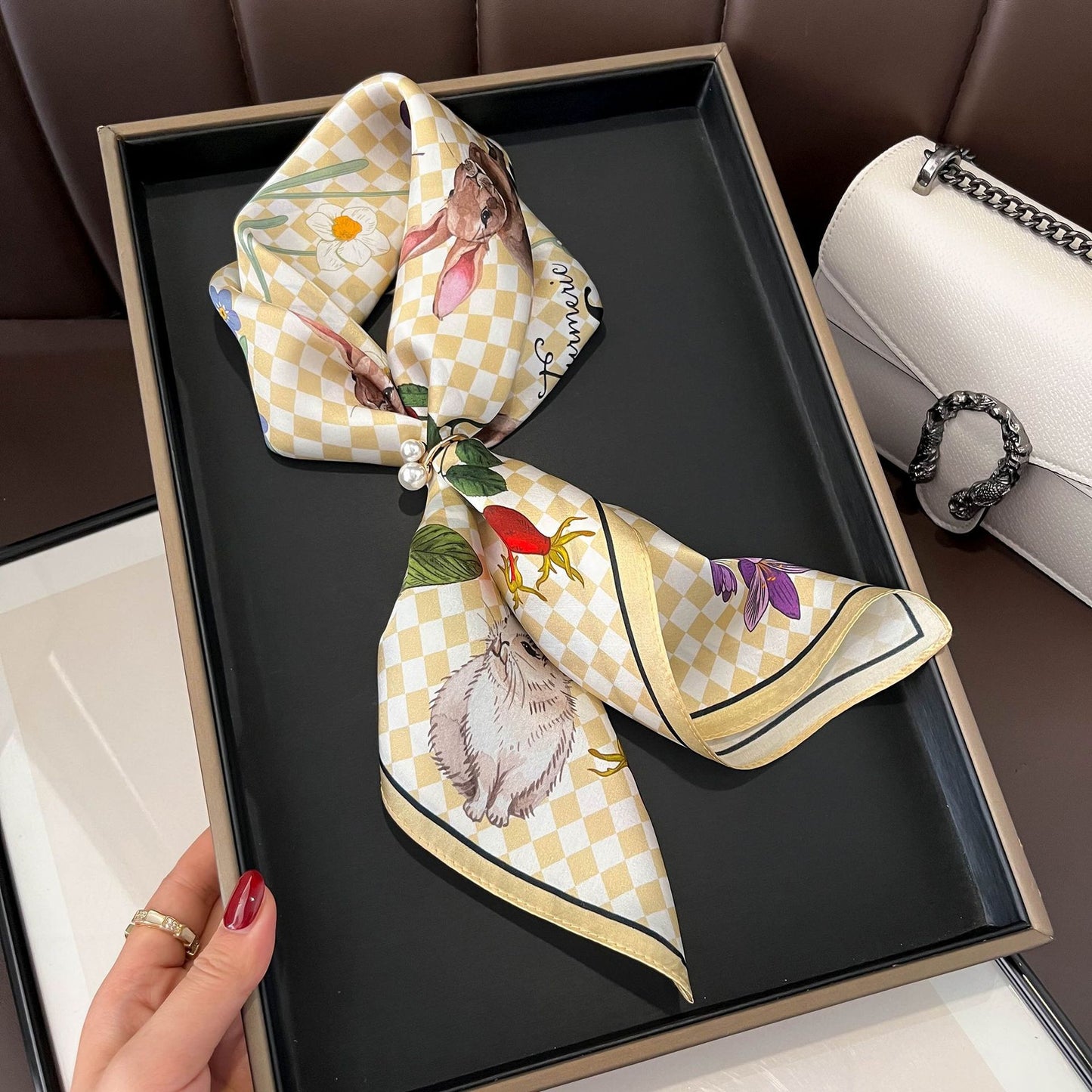100% Mulberry Silk Versatile Square Scarf