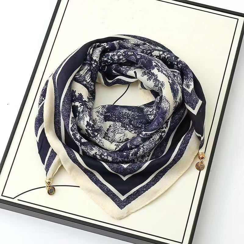 The Magnetic Clasp Square Scarf | Premium Fiber Blend