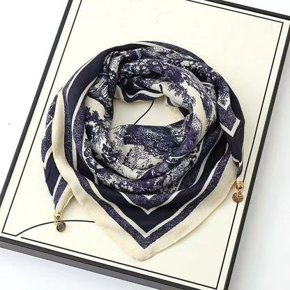 The Magnetic Clasp Square Scarf | Premium Fiber Blend