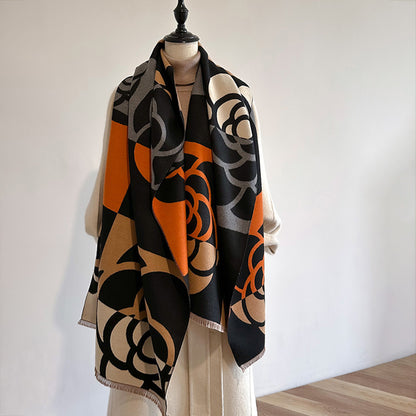Soft Geometric Floral Scarf for Women