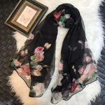 100% Mulberry Silk Chiffon Scarf | Ideal for Summer