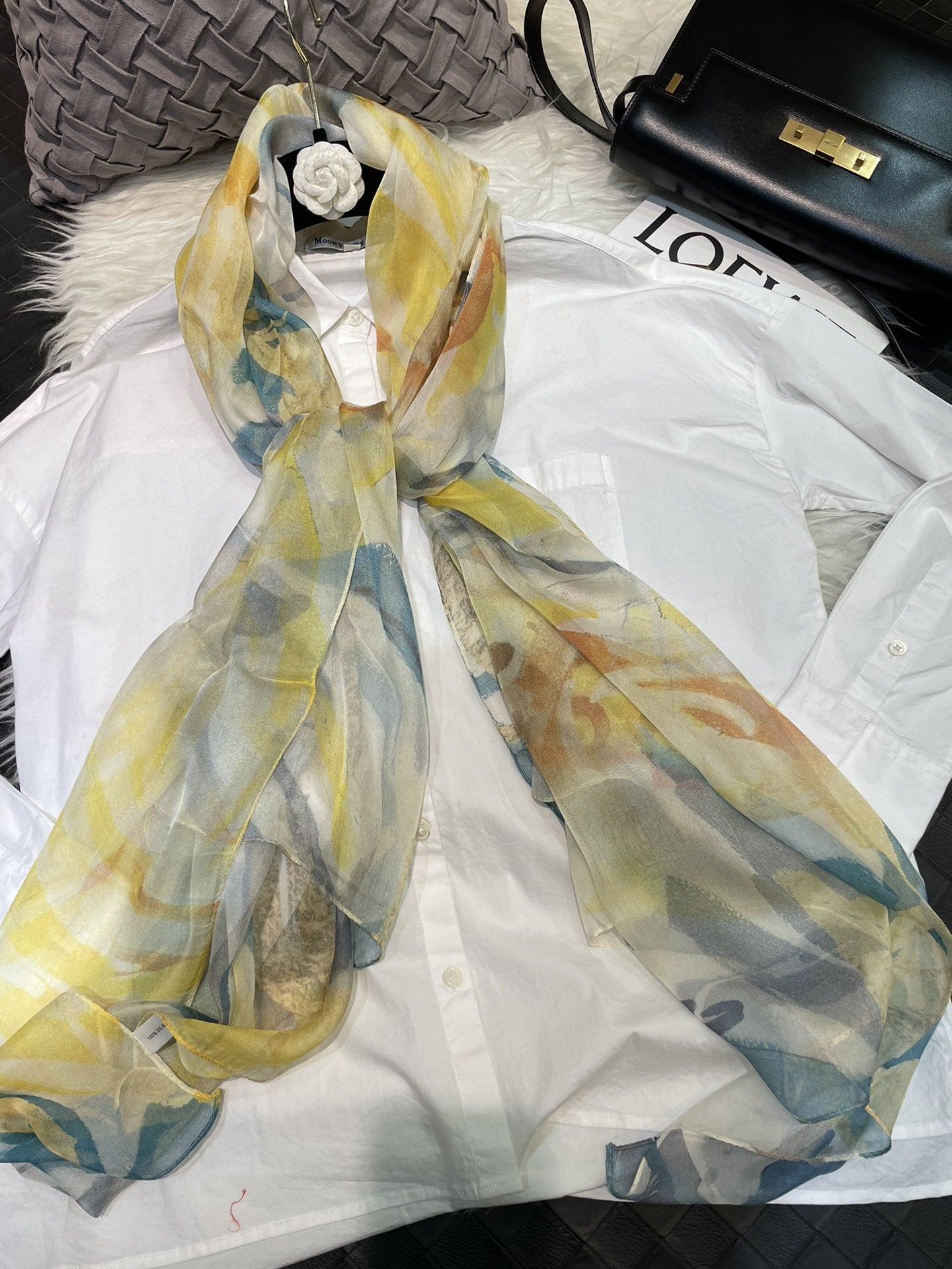 100% Mulberry Silk Chiffon Scarf | Ideal for Summer