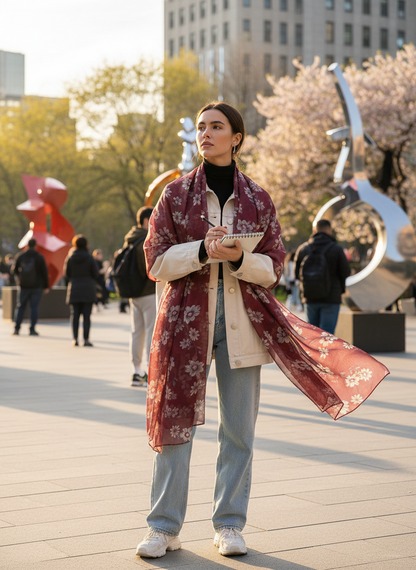 Mulberry Silk Chiffon Scarf