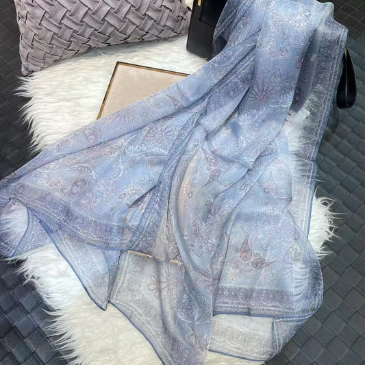 100% Pure Mulberry Silk Chiffon Scarf