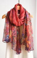 100% Mulberry Silk Chiffon Scarf | Ideal for Summer