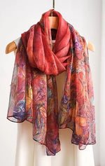 100% Mulberry Silk Chiffon Scarf | Ideal for Summer