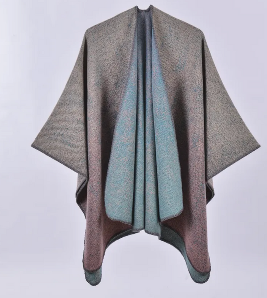 Women's Oversized Plaid Floral Patterned Shawl