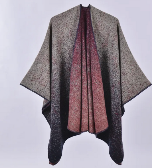 Women's Oversized Plaid Floral Patterned Shawl
