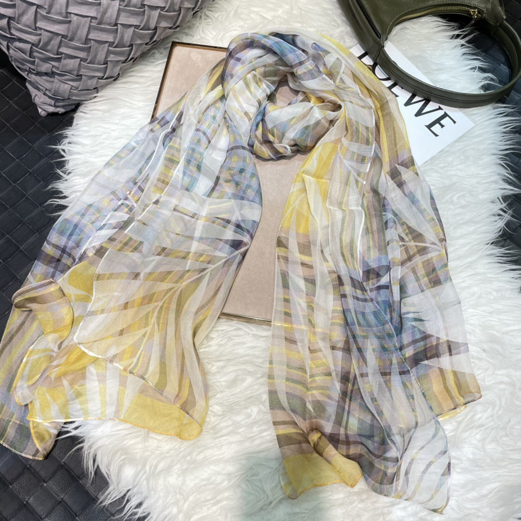 100% Mulberry Silk Chiffon Scarf | Ideal for Summer