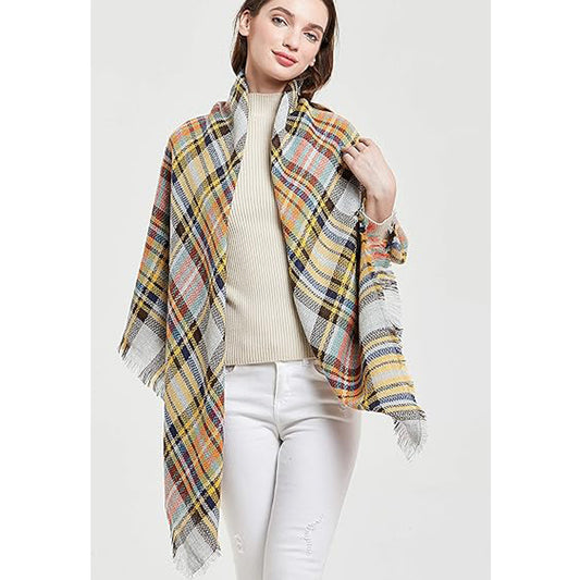 Glencairn Oversized Cashmere-Blend Tartan Scarf with Tassels