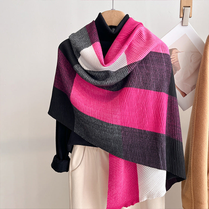 Premium Cotton Multicolor Crinkled All-Season Shawl Wrap