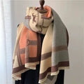 Cotton Striped Geometric Winter Wrap for Women