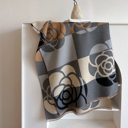 Soft Geometric Floral Scarf for Women