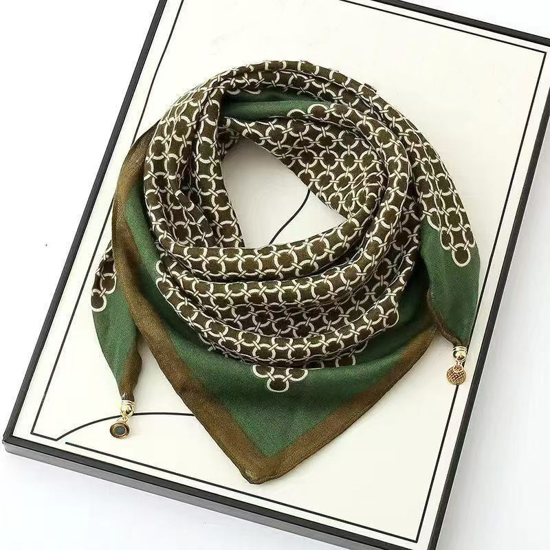 The Magnetic Clasp Square Scarf | Premium Fiber Blend