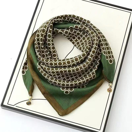 The Magnetic Clasp Square Scarf | Premium Fiber Blend