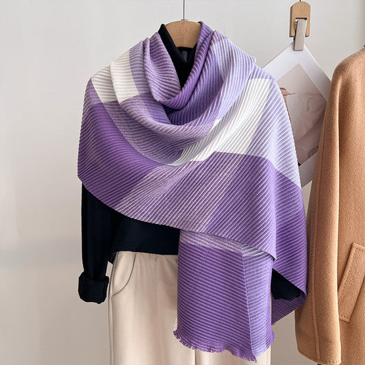Premium Cotton Multicolor Crinkled All-Season Shawl Wrap