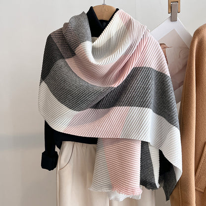 Premium Cotton Multicolor Crinkled All-Season Shawl Wrap