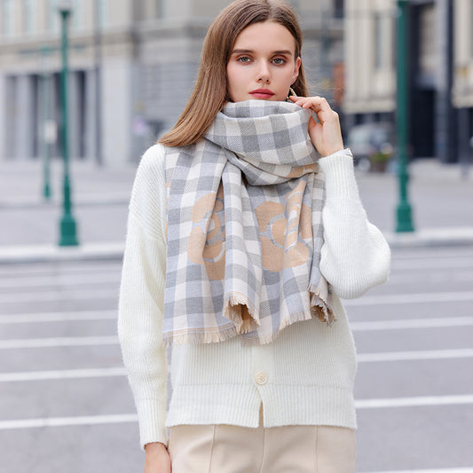Women's Insulated Plaid Shawl by The Happy Shoppy