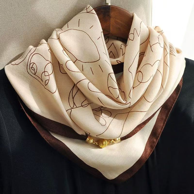 The Magnetic Clasp Square Scarf | Premium Fiber Blend