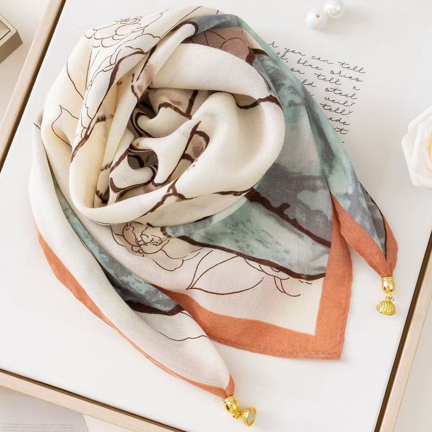 The Magnetic Clasp Square Scarf | Premium Fiber Blend