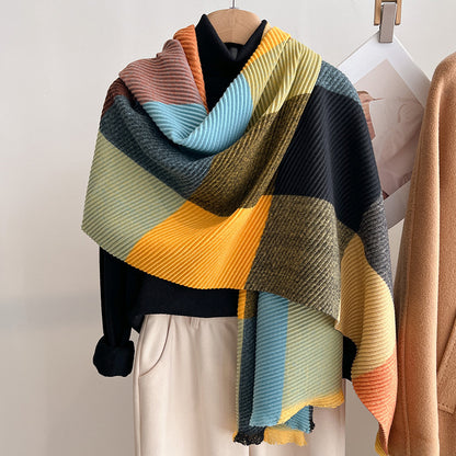 Premium Cotton Multicolor Crinkled All-Season Shawl Wrap