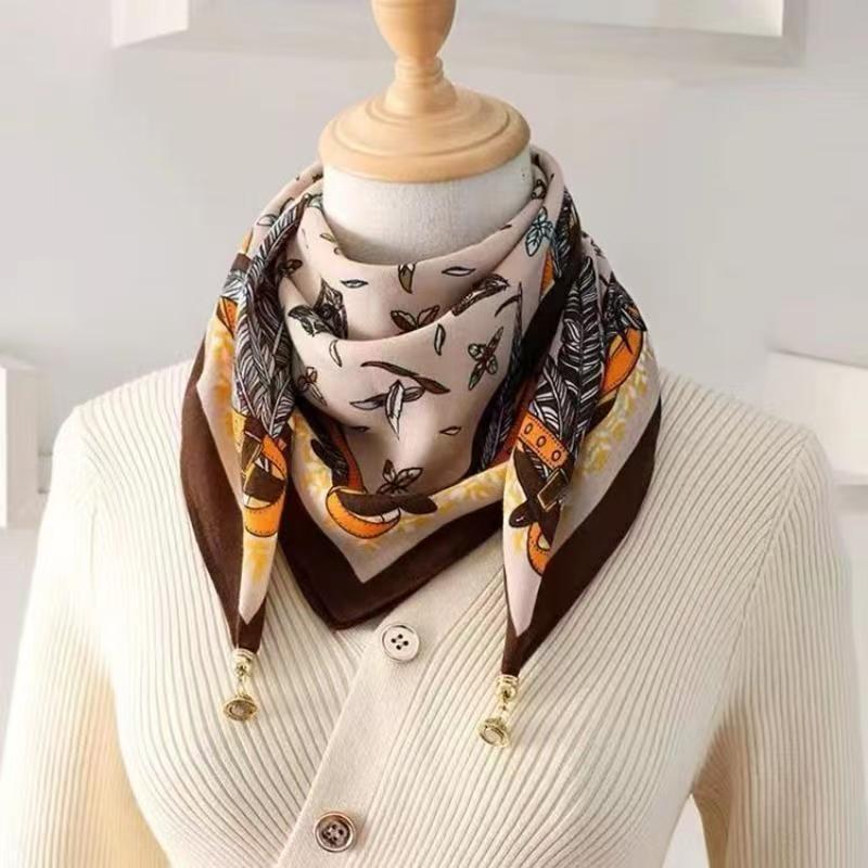The Magnetic Clasp Square Scarf | Premium Fiber Blend