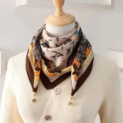 The Magnetic Clasp Square Scarf | Premium Fiber Blend