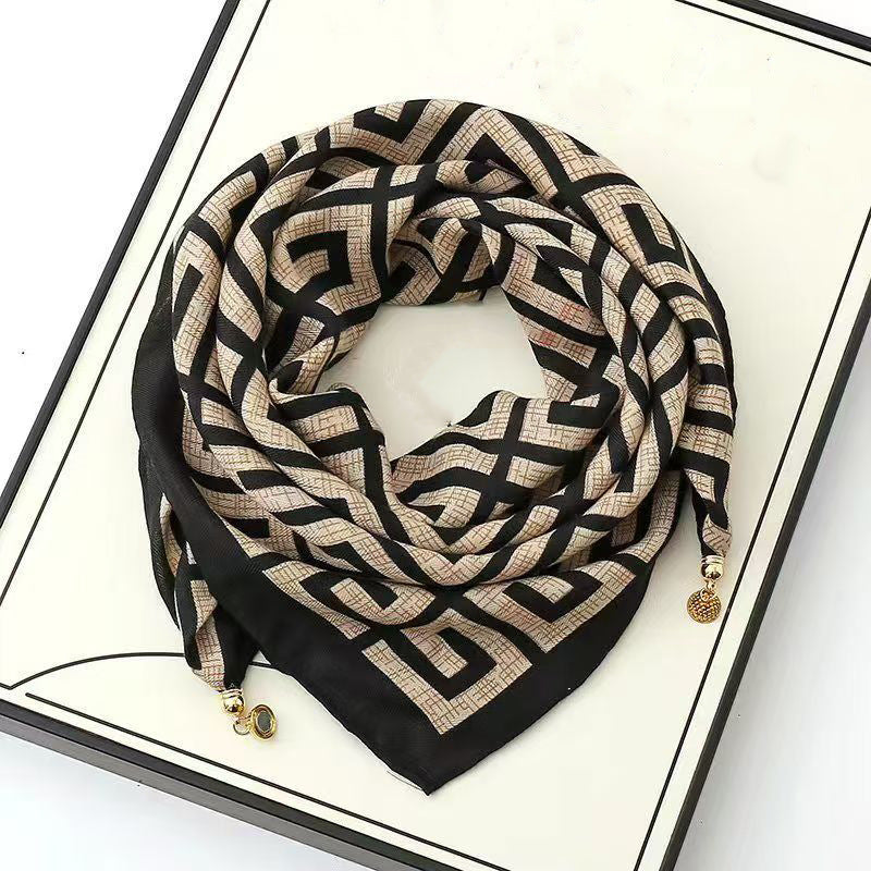 The Magnetic Clasp Square Scarf | Premium Fiber Blend