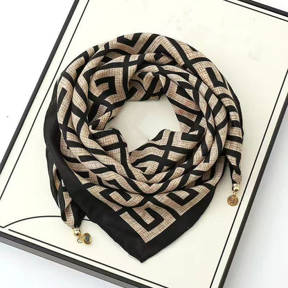 The Magnetic Clasp Square Scarf | Premium Fiber Blend