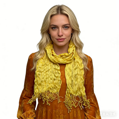 Solara Crinkle Shawl Scarf | Premium Fiber Blend | Versatile Wrap