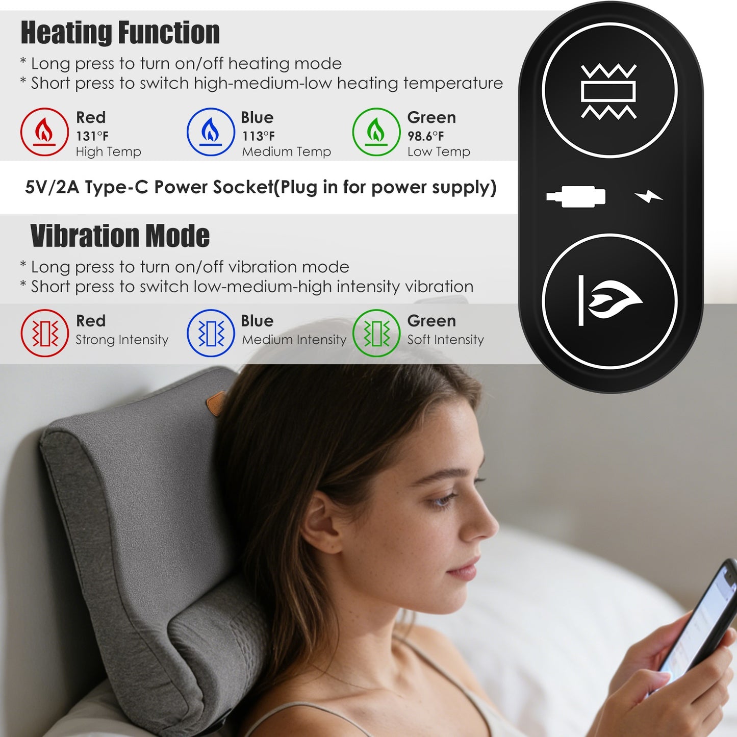 Aura Neck & Shoulder Massage Pillow with Heat Therapy
