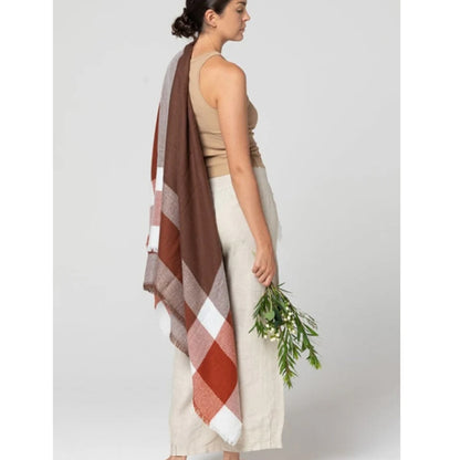 Avalon Oversized Cashmere-Blend Tartan Shawl with Tassel Detail