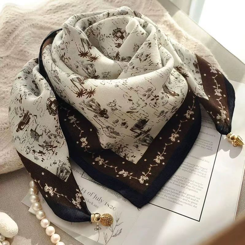 The Magnetic Clasp Square Scarf | Premium Fiber Blend