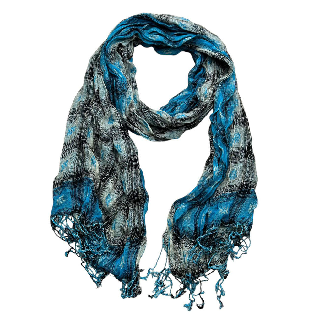 The Aura: Extra-Long Jacquard Crinkle Scarf