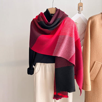 Premium Cotton Multicolor Crinkled All-Season Shawl Wrap