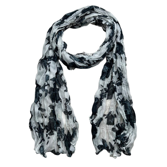 The Crinkle Textured Scarf | Abstract Graphic Print | Premium Fiber Blend