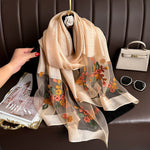 Floral Embroidered Scarf with UV Protection for Women