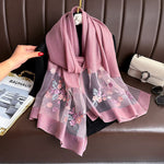 Floral Embroidered Scarf with UV Protection for Women